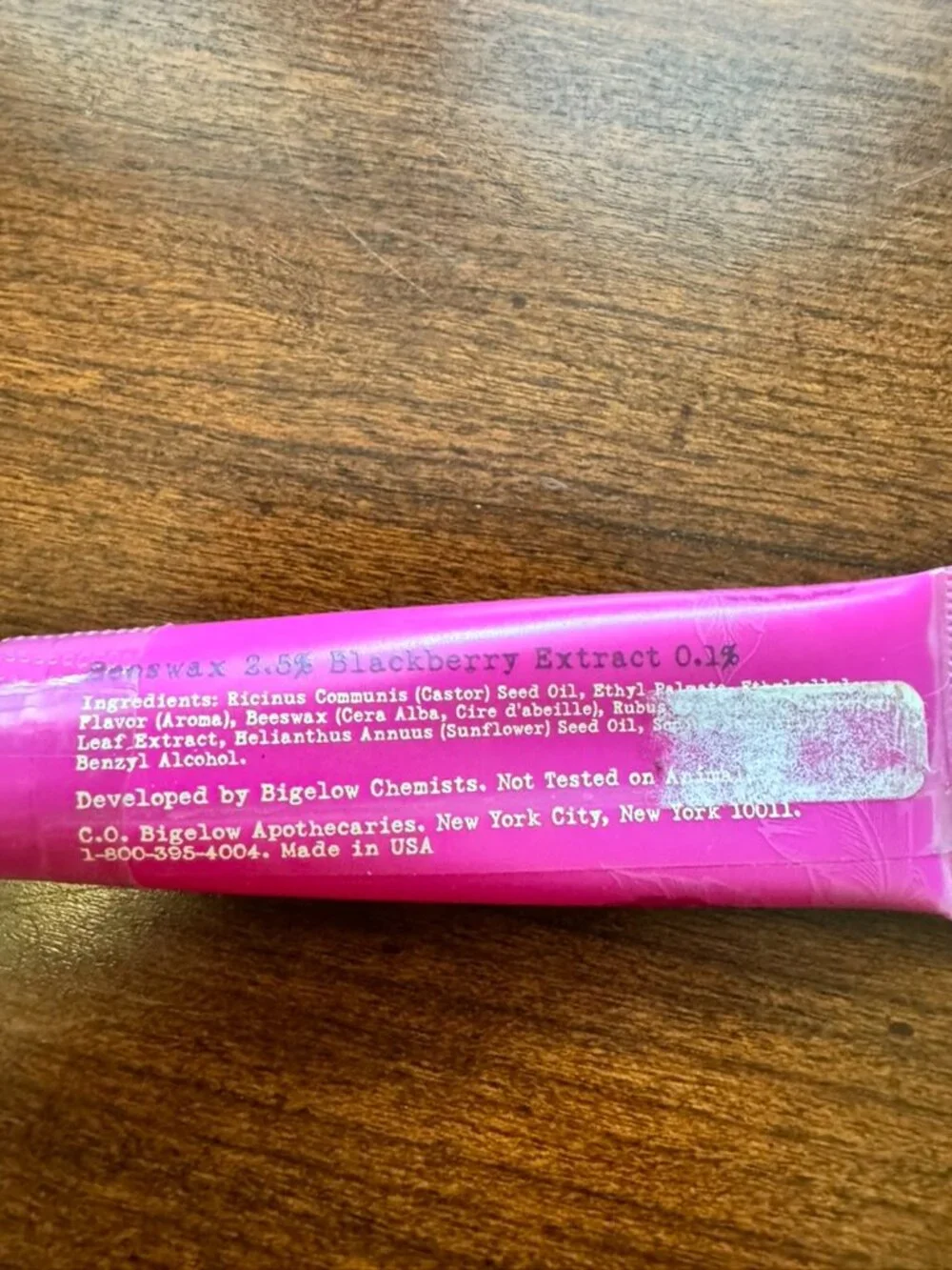 C.O. Bigelow Organics Lip Shine Ripe Blackberry 604 Sealed